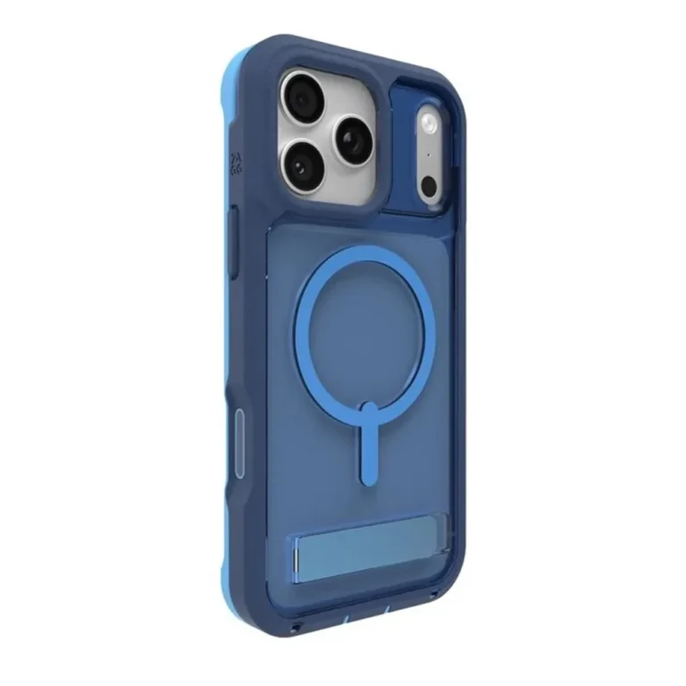 قاب زگ مدل Zagg Cases Rainier Snap with Kickstan مناسب برای iPhone 17 Pro Max رنگ آبی